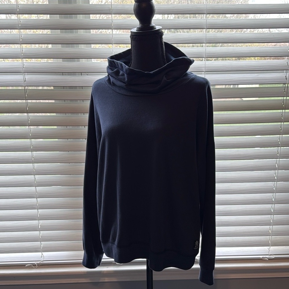 Women’s Navy Cowl Neck Sweatshirt